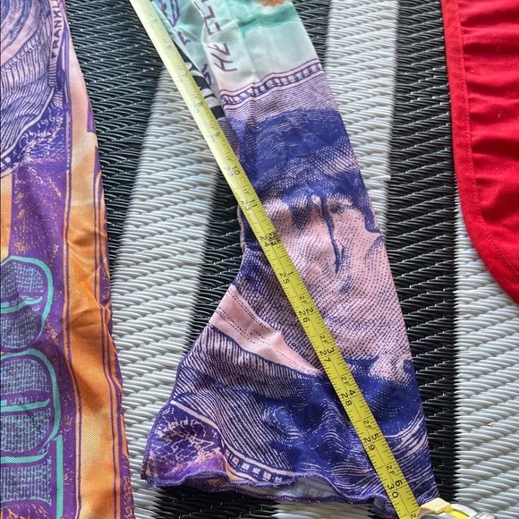 # 0660 **See through Multicolor Money Print Shirt - Picture 5 of 11